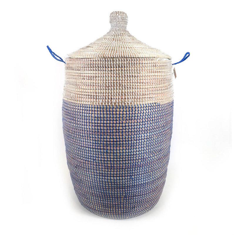 Panier deux tons, H 30 po x l 30 po x P 15 po, Blanc / Mauve