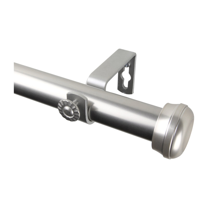 Tringle à rideaux simple Dadur, l 66 à 120 po, Nickel satiné