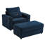 Canapé pour chaise longue de style moderne avec repose-pieds de rangement mobile, deux ports USB, deux porte-gobelets, un support pour téléphone et des poches latérales pour le salon-1897075662