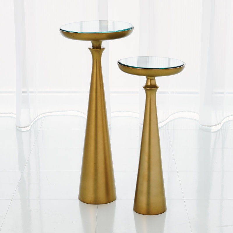 Minaret Accent Table-Lg, Satin Brass