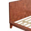 Structure de lit plateforme en noyer de style Mid-Century moderne avec tête de lit, bois massif, support de lattes de bois, aucun sommier requis, double, brun-2118897417-2118897415