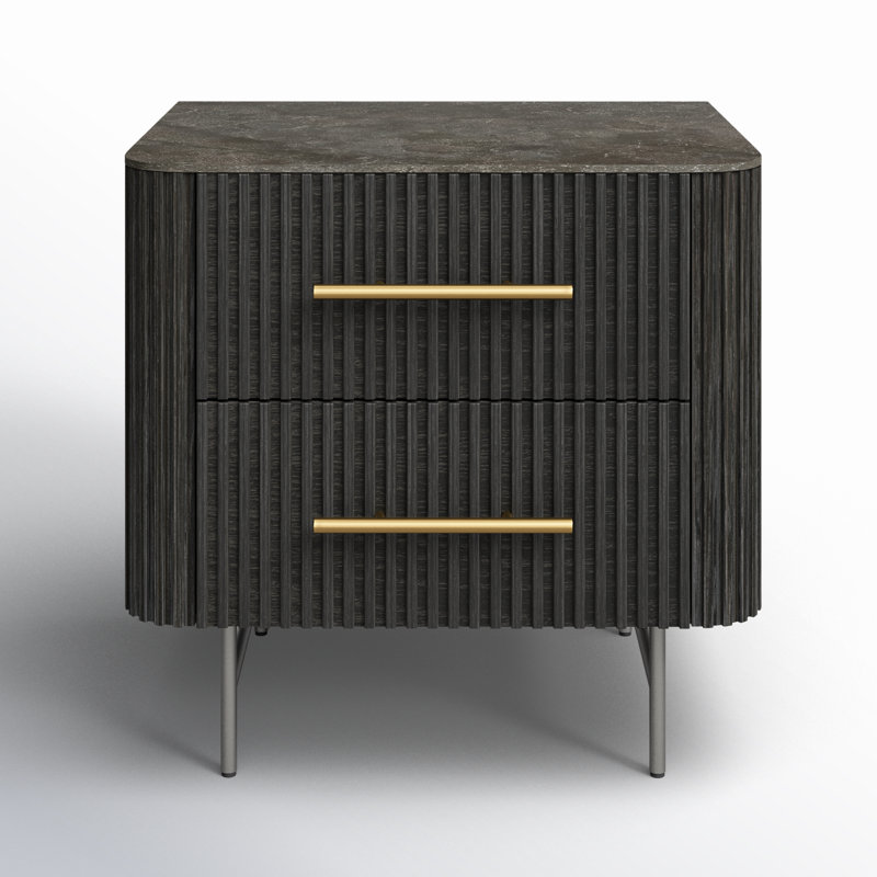 Fletcher 2 - Drawer Nightstand, Black