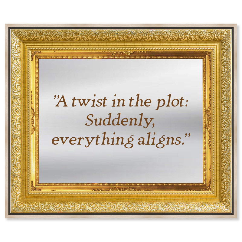 Plot Twist TypographyFramed Mirror by Oliver Gal, Cream