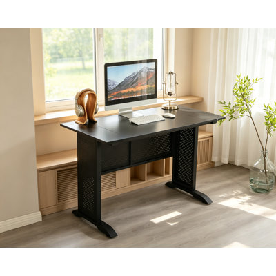 47 Inch CMetal omputer Desk for Home and Office, Black [No Drawers]