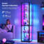 Vitrine d'angle moderne avec éclairage RVB et capteur de mouvement contrôlés par l'application - Vitrine haute en verre avec serrure-2038541089