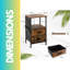 Mosinak 38cm W Manufactured Wood Bedside Table