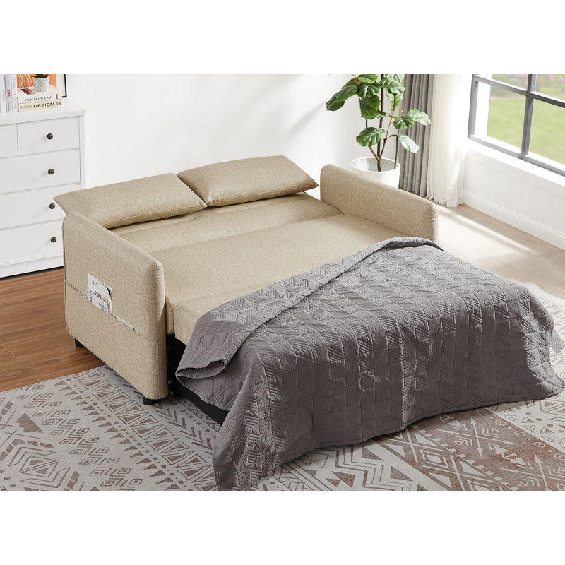 Evella Upholstered Sofa, Khaki