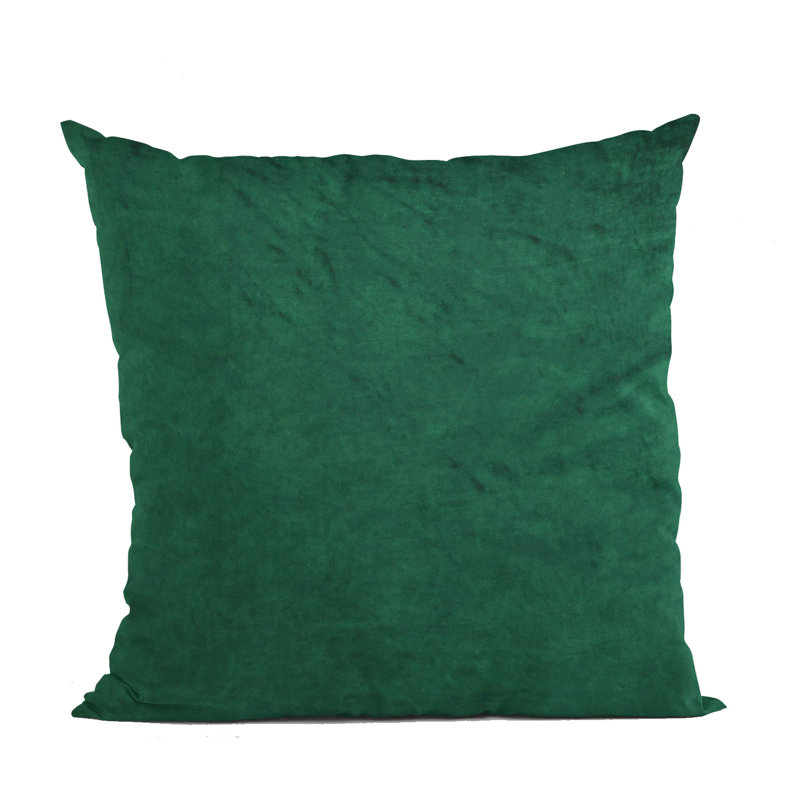 Coussin décoratif en velours brillant Plutus Lux, Émeraude, 22 po x 22 po