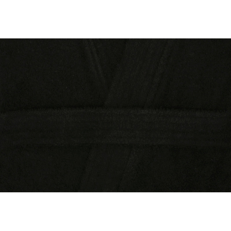 Peignoir 100% coton mi-mollet garçon avec poches, Noir