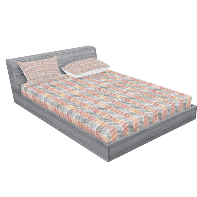Microfiber Floral Sheet Set, Queen Sheet Set with Fitted Sheet