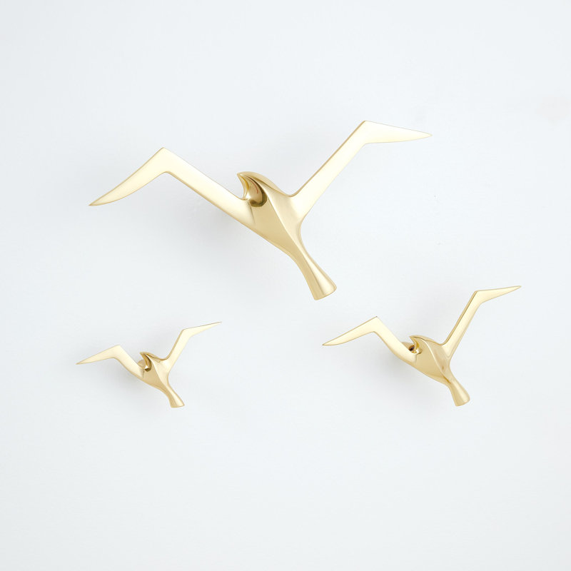 Metallic Flock Wall Decor, Brass