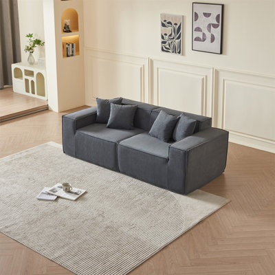 Versatile Modular Loveseat Sofa For Modern Living Room - Deep-Seated Comfort Couch , Soft Corduroy Fabric Upholstery, Compact Sectional Design For Small Spaces, Perfect For Apartments, Home Decor