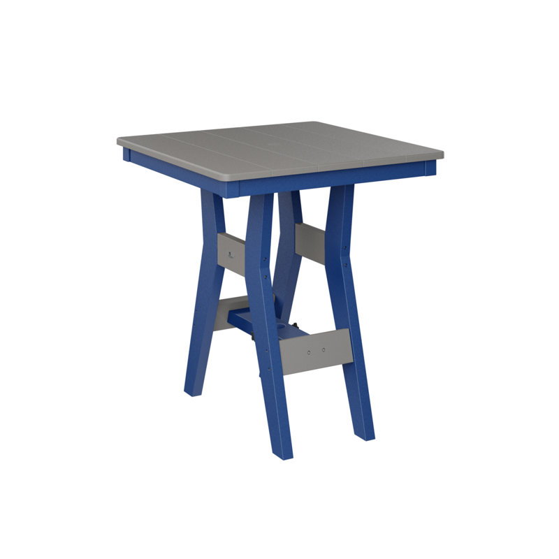 Harbor Outdoor Square Dining Table, Pacific Blue, Light Gray