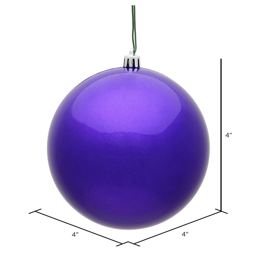 Shatterproof Bauble, 4" H x 4" W x 4" D, Purple