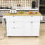 Îlot de cuisine Rosauro avec armoire de rangement, 4 tiroirs et porte-serviettes-493970841