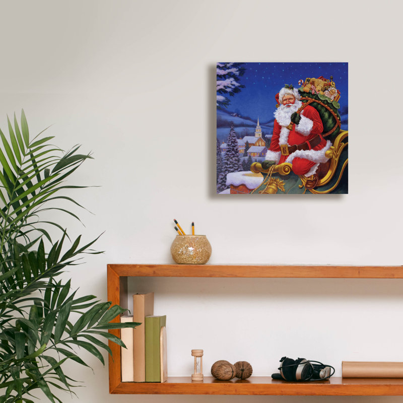 "Toit du Père Noël" par Christopher Nick, art mural sur toile, H 12 po x l 12 po x P 0,75 po
