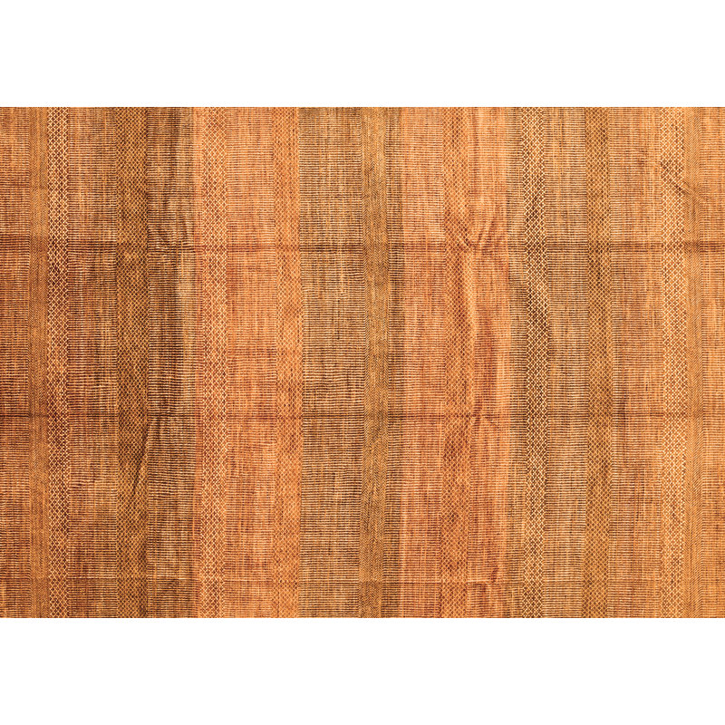 Tapis orange tissé à la machine Miya-Leigh, Rectangle 8 pi x 12 pi