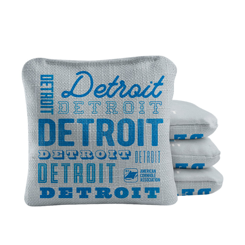 Detroit Football Vintage Gameday Synergy Pro Cornhole Bags, Grey