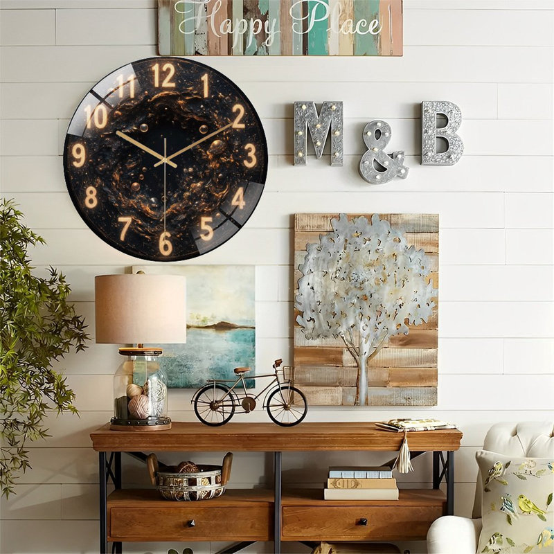 Horloge dorée 12 po