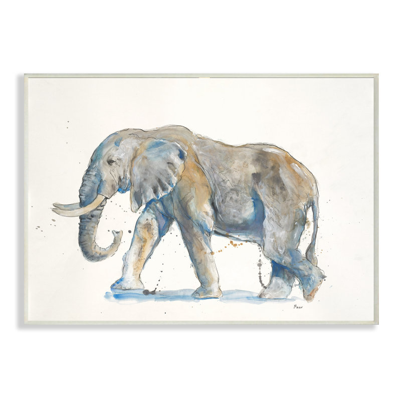 « éléphant », reproduction de peinture à l’aquarelle, 10 po x 15 po, Plaque murale