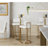 Fixed-Height Barstool In Gold Metal And White Faux Leather - Set Of 2