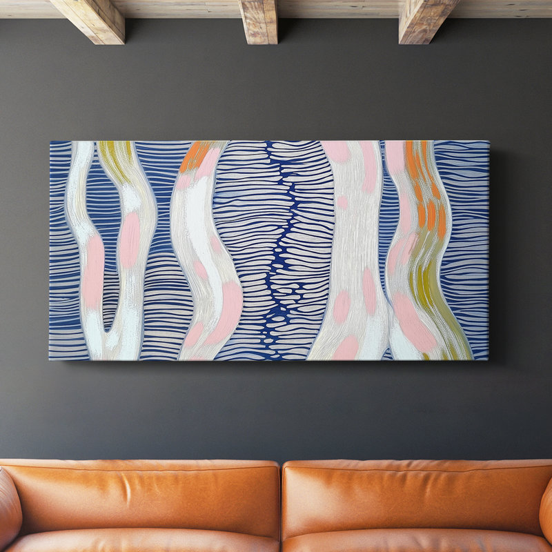 Abstrait, série 9 # XL III - Toile tendue avec châssis, H 16 po x l 32 po
