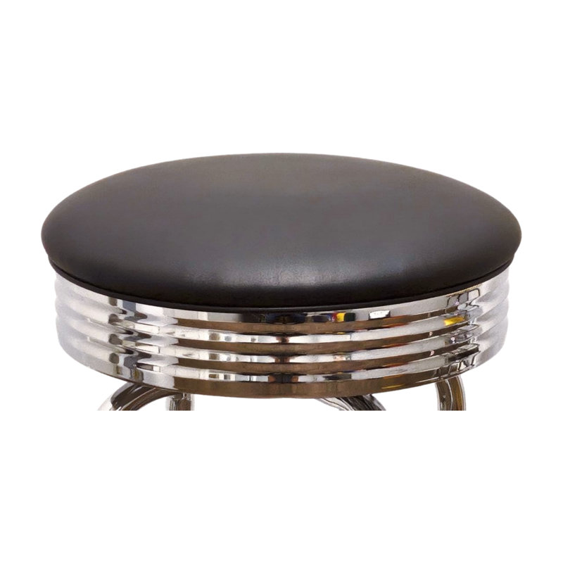 Tabouret de bar et de comptoir pivotant à un anneau Retro Home, Noir, noir, noir, noir
