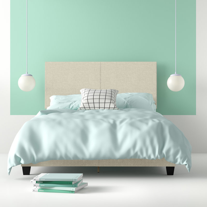 Boyd Sleep Milan Linen Upholstered Platform Bed | Adjustable Headboard |Wood Frame | 700 lb Capacity | Farmhouse Modern Design