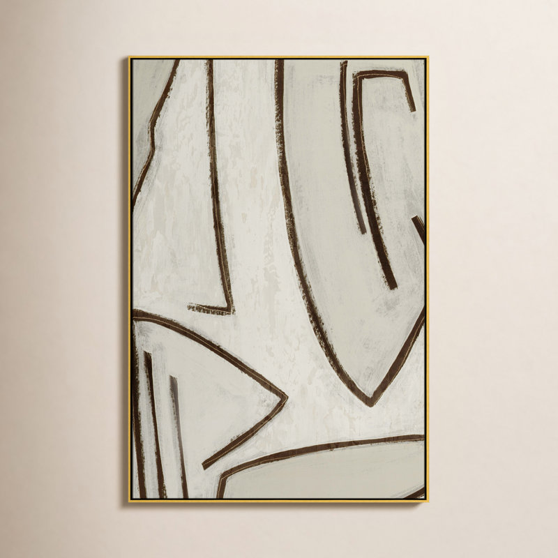 «Line Work II», reproduction encadrée sur toile, H 61,5 po x l 41,5 po x P 2 po, Or