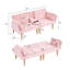 72" Foldable Pink Velvet Double Sofa, Space-Saving