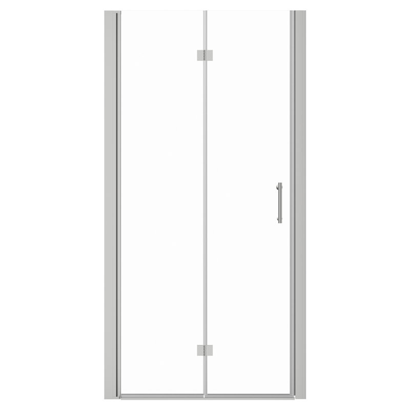 Porte de douche pliante l 34 po x H 72 po avec verre trempé de 1/4 po, largeur réglable et installation réversible