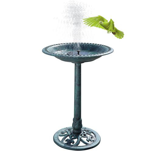 Salome Plastic / Acrylic Fountain Birdbath, Green