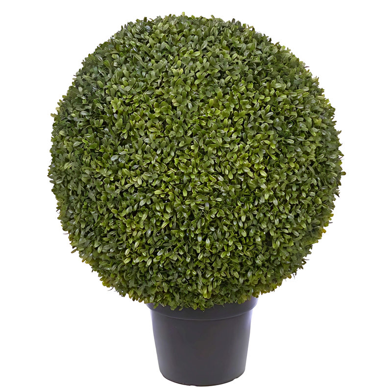 Boule de buis artificielle verte, 14 po de diamètre