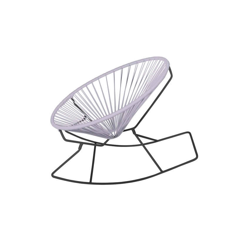 Chaise berçante intérieure / extérieure faite à la main Innit, Transparent/noir