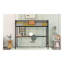 Lit mezzanine simple en métal avec bureau et tablette, noir-560813411