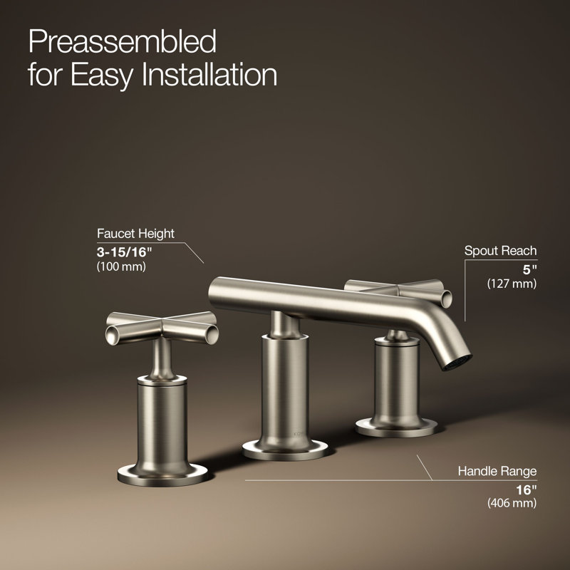 Purist Widespread Bathroom Sink Faucet, Vibrant Brushed Nickel
