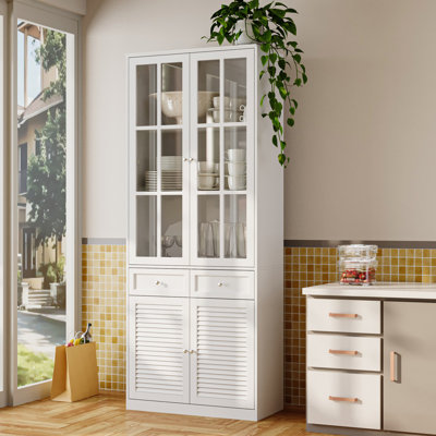 Mithusa 5 Shelves Kitchen Pantry Dining Cabinet With 2 Drawers by Ebern Designs