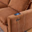 Fauteuil inclinable électrique en tissu zéro gravité avec ports de charge USB et accoudoirs carrés orange-1574358070