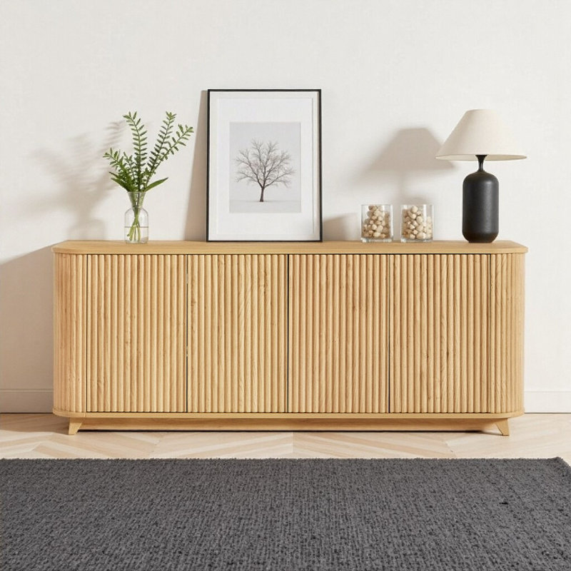 Armoire-buffet pour meuble télé 64 po, Natural