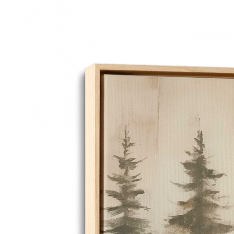 «Foggy Warm Forest», ensemble de 2, reproduction sur toile, Encadrement brun clair, H 32,75 po x l 32,75 po x P 1,75 po