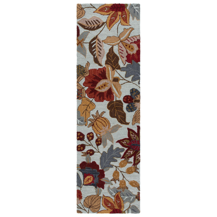 Emrick Hand Hooked Wool Floral Rug