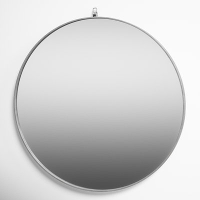 Cassie Metal/Manufactured Wood Round Wall Mirror