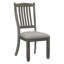 Ensemble de salle à manger 5 pièces gris antique et fini café avec 6 tiroirs et 4 chaises d'appoint de style campagnard décontracté