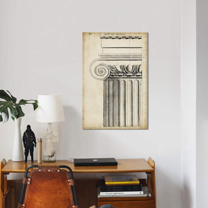 « architectural composition i », impression sur toile, H 18 po x l 12 po x P 1,5 po, Pas de tapis, Toile tendue