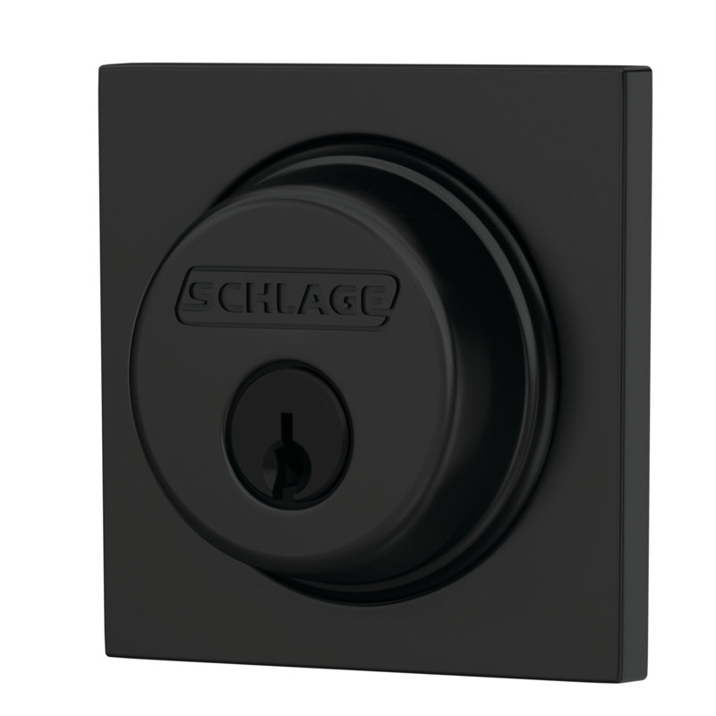 Single Cylinder Deadbolt with Collins Trim, Matte Black