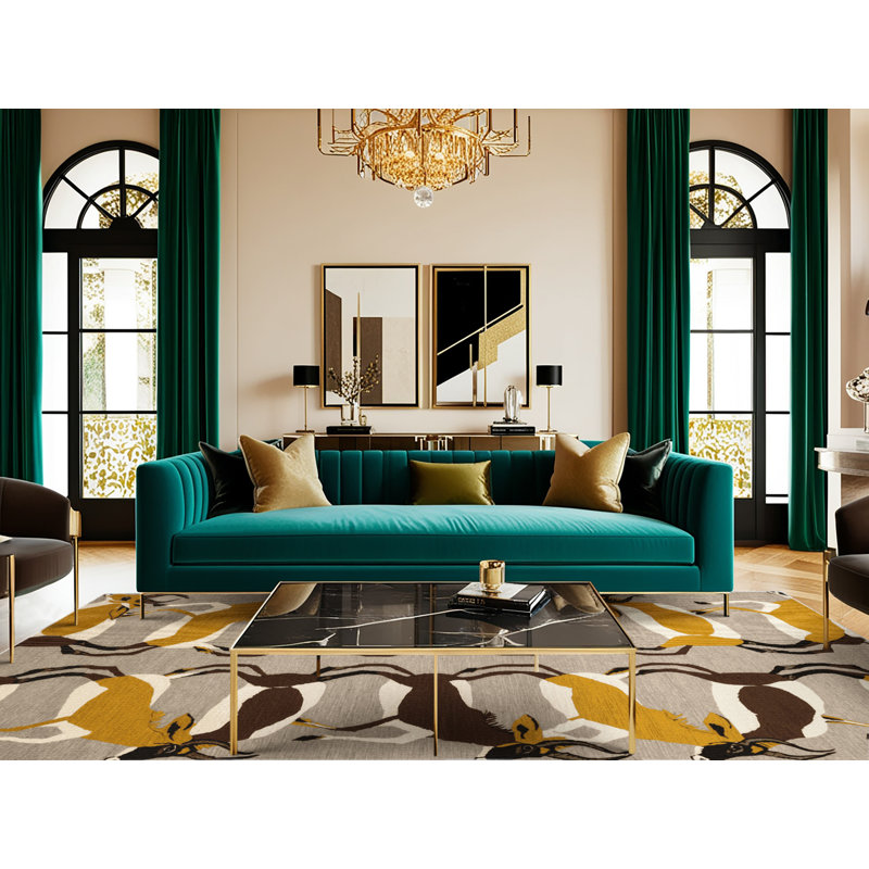  Tapis jaune lavable Duiker, Carré 6 pi