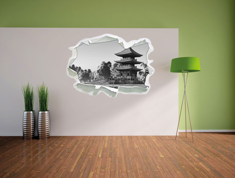 Wandtattoo Prachtvoller asiatischer Tempel am See