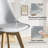  Dining Chairs Set Of 4, Mid Century Modern Kitchen Chairs With PU Leather Seat & Wood Legs For Indoor Outdoor Use, White-1074904454