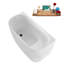 47" Streamline Soaking Acrylic Freestanding Bathtub, Bamboo Tray, Drain-103682629