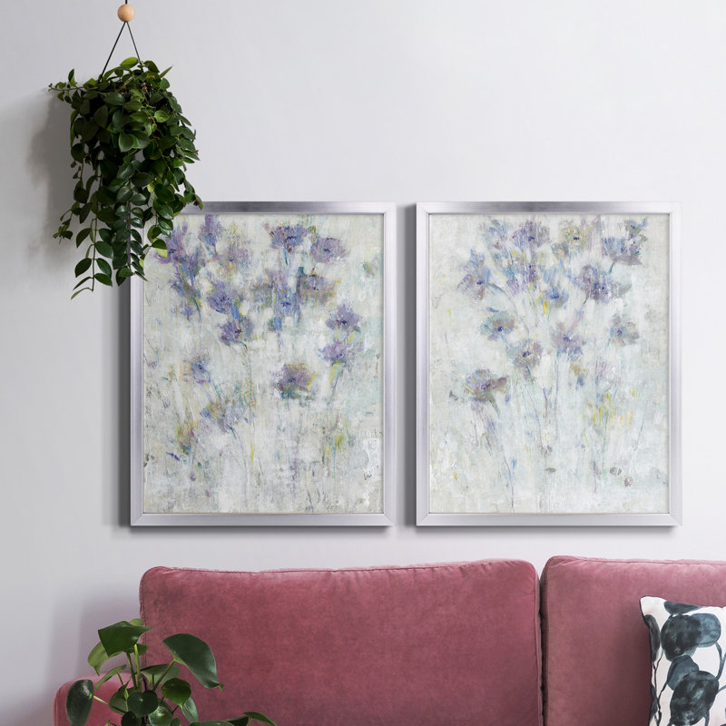 " Lavender Floral Fresco I " 2 - Pieces Painting Print